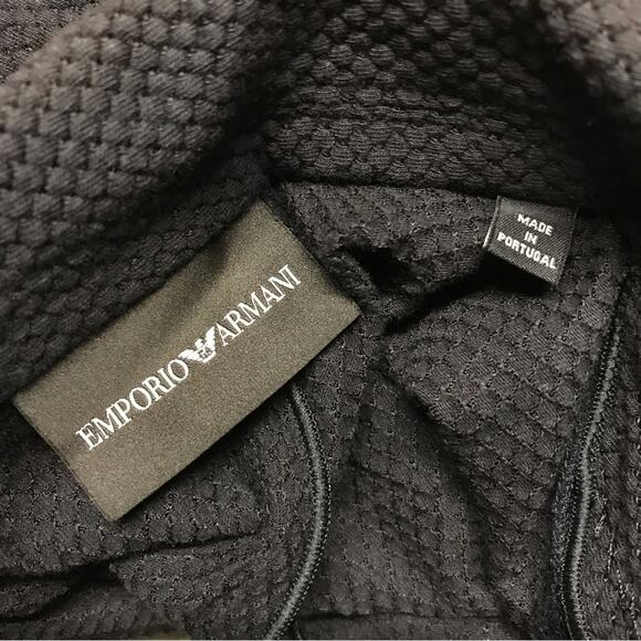 Emporio Armani Black Swiss Dot Textured Lightweight Swacket Sweater Blazer 56 - Picture 13 of 14